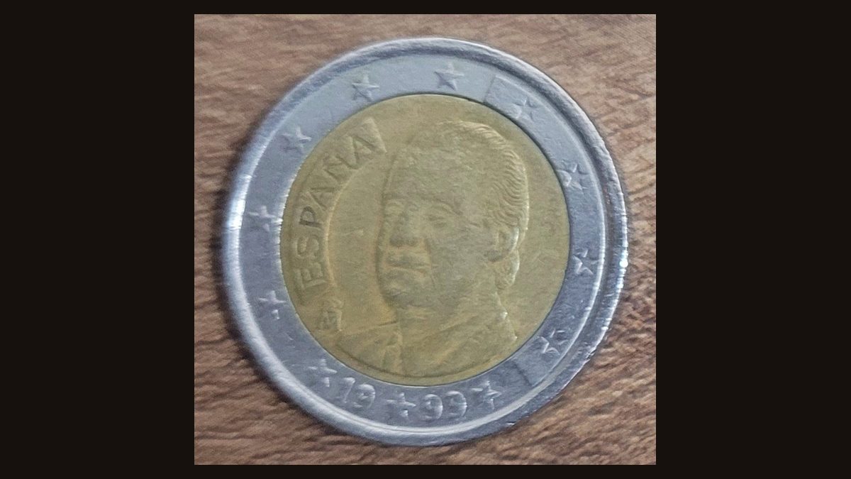 Illustrative photo of a Spanish two euro coin